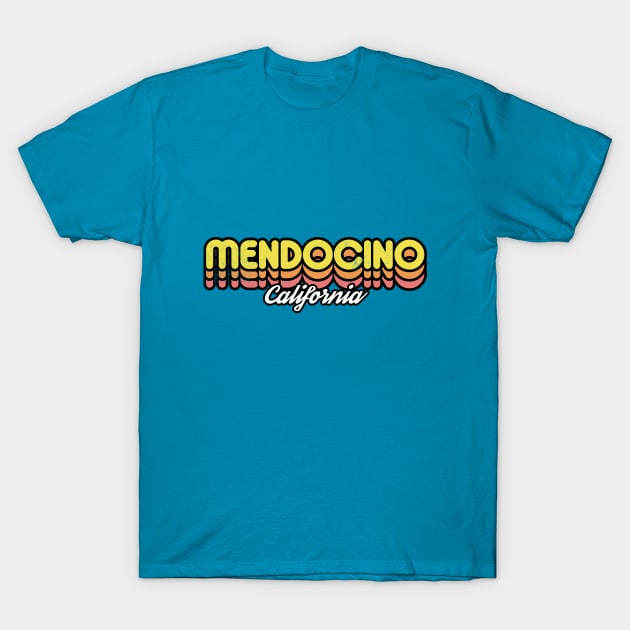 Retro Mendocino California T-Shirt by rojakdesigns